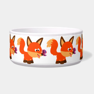 Cute Cartoon Fox en Butterfly Pet Bowl Voerbakje