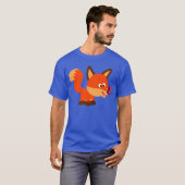 Cute Cartoon Fox en Butterfly T-Shirt (Voorkant volledig)