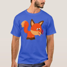 Cute Cartoon Fox en Butterfly T-Shirt