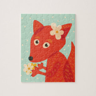 Cute Cartoon Fox Girl Legpuzzel