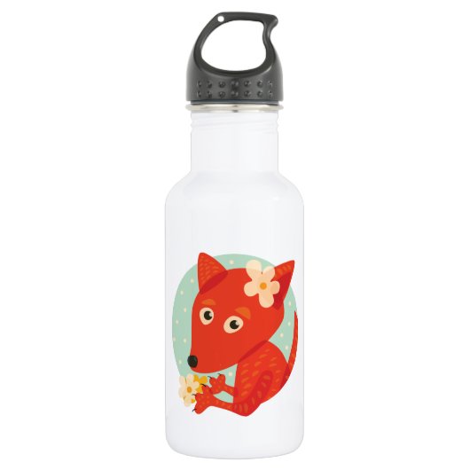 Cute Cartoon Fox Girl Waterfles (Voorkant)