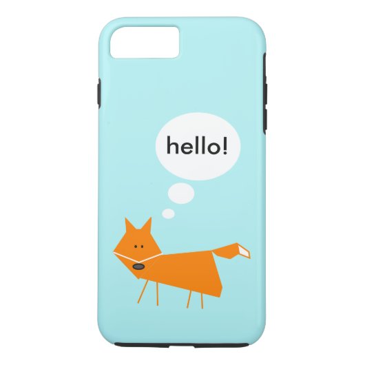 Cute cartoon fox op blauwe achtergrond gezegde hal Case-Mate iPhone case (Achterkant)