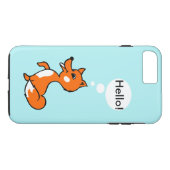 Cute cartoon fox op blauwe achtergrond gezegde hal Case-Mate iPhone case (Achterkant (Horizontaal))