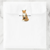 Cute Cartoon Fox op de grond Ronde Sticker (Tas)