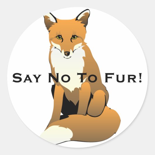 Cute Cartoon Fox op de grond Ronde Sticker (Voorkant)