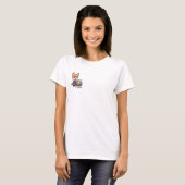 Cute Cartoon Fox Shopping Spree with Snack-Filled T-shirt (Voorkant volledig)