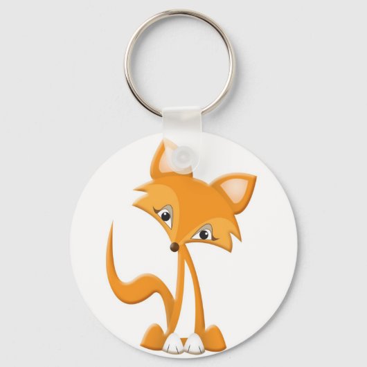 Cute Cartoon Fox Sleutelhanger (Voorkant)
