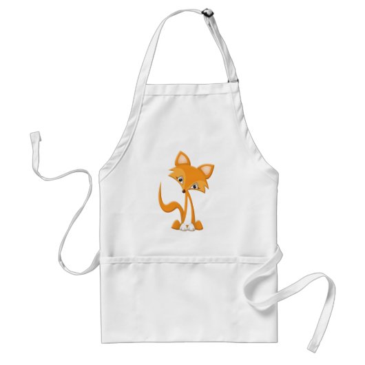 Cute Cartoon Fox Standaard Schort (Voorkant)