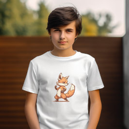 Cute Cartoon Fox T-Shirt: Schattig en whisky T-shirt