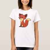 Cute Cartoon Fox Women's T-Shirt (Voorkant)