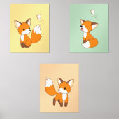 Cute Cartoon Foxes Muurkunst Sets (Voorkant)