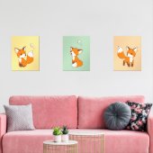 Cute Cartoon Foxes Muurkunst Sets (Woonkamer)