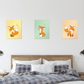 Cute Cartoon Foxes Muurkunst Sets (Slaapkamer)
