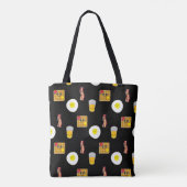 Cute Cartoon Fried Egg, Bacon en waffles Tote Bag (Achterkant)