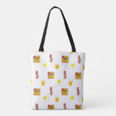Cute Cartoon Fried Egg, Bacon en waffles Tote Bag (Achterkant)