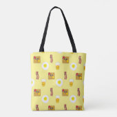 Cute Cartoon Fried Egg, Bacon en waffles Tote Bag (Achterkant)