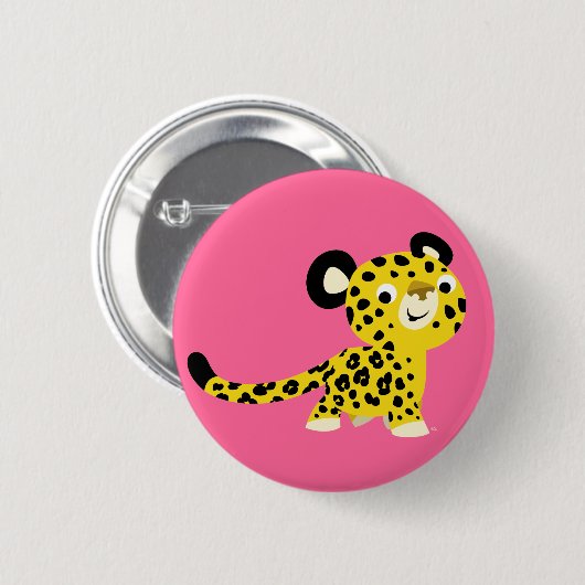 Cute Cartoon Friendly Leopard Button Badge (Voorkant /achterkant)