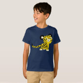 Cute Cartoon Friendly Leopard Children T-Shirt (Voorkant volledig)
