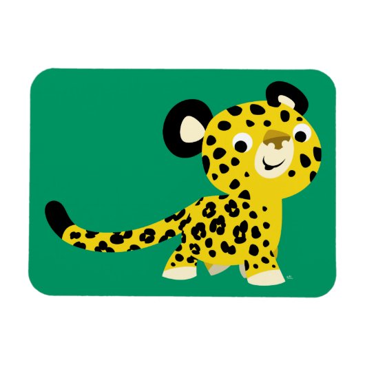 Cute Cartoon Friendly Leopard Flexible Magnet Magneet (Horizontaal)