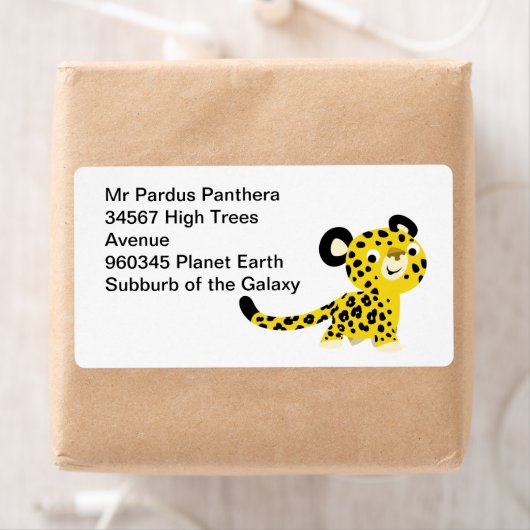 Cute Cartoon Friendly Leopard Label (Insitu)