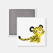 Cute Cartoon Friendly Leopard Magnet (Voorkant / Achterkant)