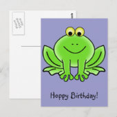Cute Cartoon Frog Hoppy Birthday Funny Greeting Briefkaart (Voorkant / Achterkant)