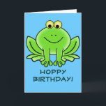 Cute Cartoon Frog Hoppy Birthday Funny Greeting Kaart<br><div class="desc">Ik wens de geliefden een vrolijke verjaardag met een aanraking van humor.</div>