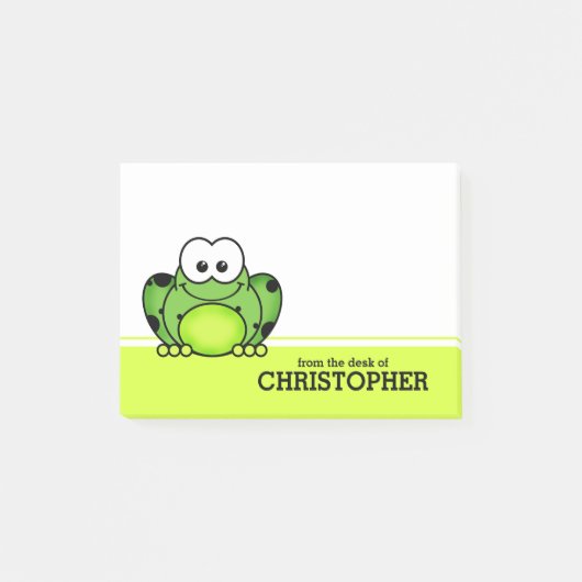Cute Cartoon Frog Personalized Post-it® Notes (Voorkant)