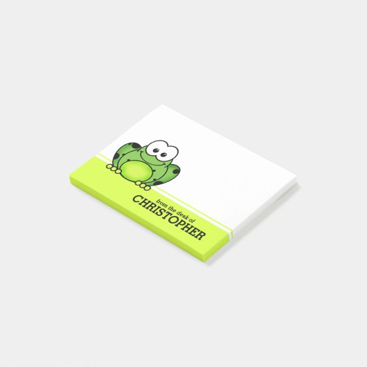 Cute Cartoon Frog Personalized Post-it® Notes (Schuin)
