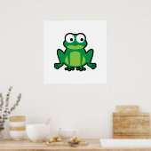 Cute Cartoon Frog Poster (Keuken)