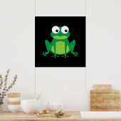 Cute Cartoon Frog Poster (Keuken)