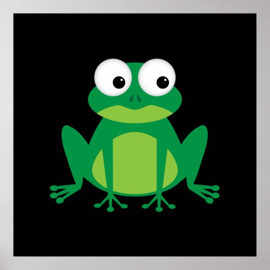 Cute Cartoon Frog Poster (Voorkant)