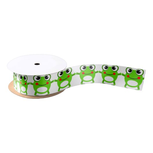 Cute Cartoon Frog Ribbon Satijnen Lint (Spoel)
