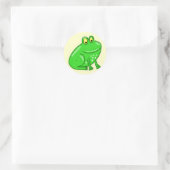 Cute Cartoon Frog Ronde Sticker (Tas)