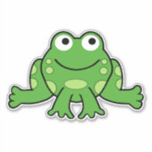 Cute Cartoon Frog Sticker (Voorkant)