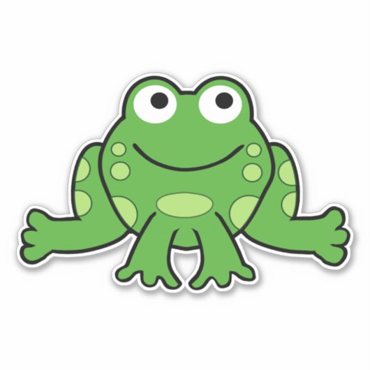 Cute Cartoon Frog Sticker (Voorkant)