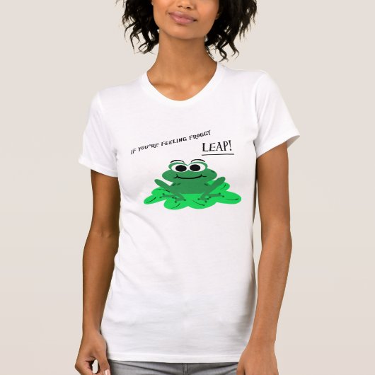 Cute Cartoon Frog T-shirt (Voorkant)