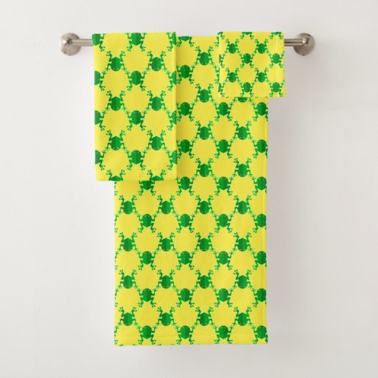 Cute Cartoon Frogs Bad Handdoek (Insitu)