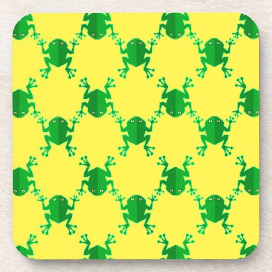 Cute Cartoon Frogs Drankjes Onderzetter (Voorkant)