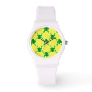 Cute Cartoon Frogs Horloge