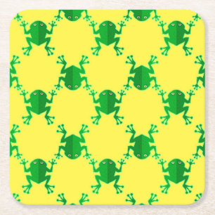 Cute Cartoon Frogs Kartonnen Onderzetters