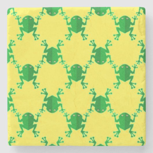 Cute Cartoon Frogs Stenen Onderzetter (Voorkant)