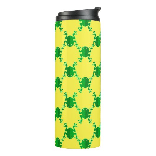 Cute Cartoon Frogs Thermosbeker (Gedraaid links)