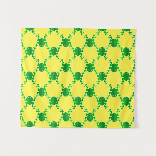 Cute Cartoon Frogs Wandkleed (Voorkant (horizontaal))