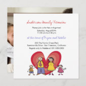 Cute Cartoon Fun Happy Family Reunion Party nodigt Kaart (Voorkant / Achterkant)