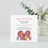 Cute Cartoon Fun Happy Family Reunion Party nodigt Kaart (Staand voorkant)