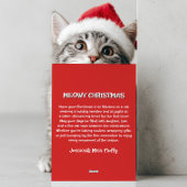 Cute Cartoon Funny Cats Lover Red Meowy Christmas  Feestdagenkaart