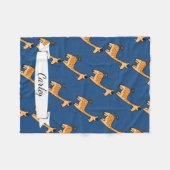 Cute Cartoon Funny Giraffe & Name in Script Fleece Deken (Voorkant (Horizontaal))