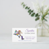 Cute Cartoon Funny Maid House Cleaning Services Visitekaartje (Staand voorkant)