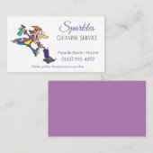 Cute Cartoon Funny Maid House Cleaning Services Visitekaartje (Voorkant / Achterkant)